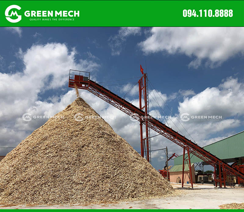 Wood chip storage yard in export woodchip factory