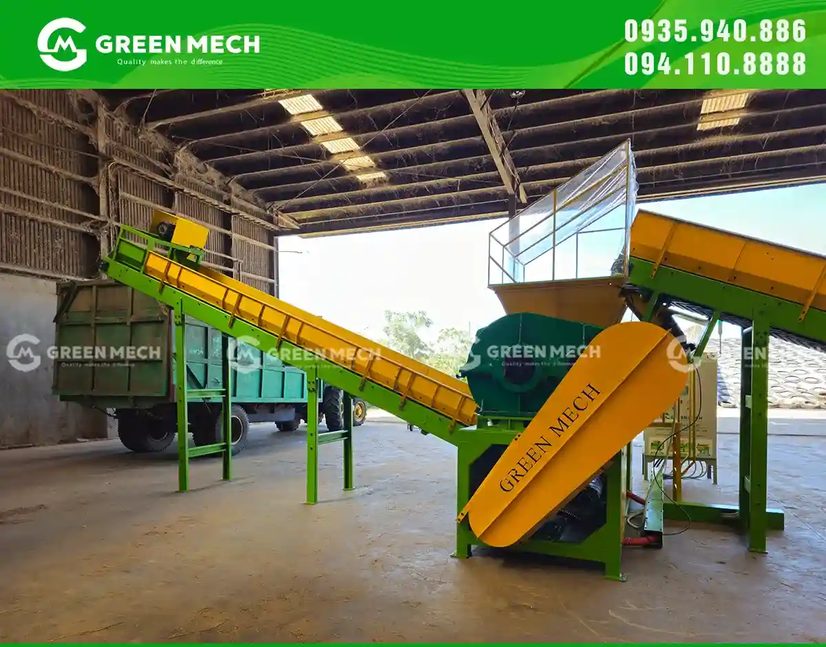 Installation of a dual-shaft shredder for the Vinamilk dairy farm in Quang Ngai.